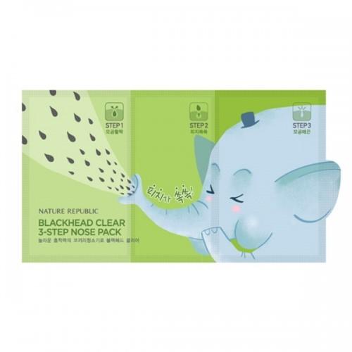 NATURE REPUBLIC Blackhead Clear 3-Step Nose Pack 3g+0.2g+3g